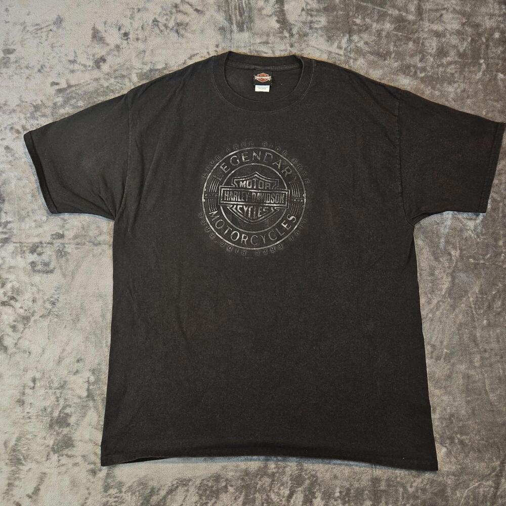 Harley Davidson Mens 2XL Milwaukee 2 Sided Black TShirt